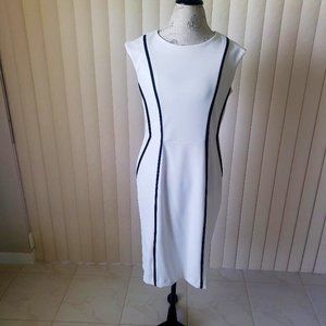 Shelby & Palmer, White dress with Black Edging, Size 10